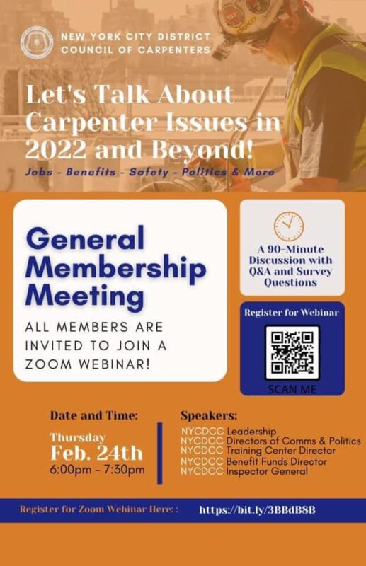 NYCDCC General Membership Meeting Feb 24th @ 6pm